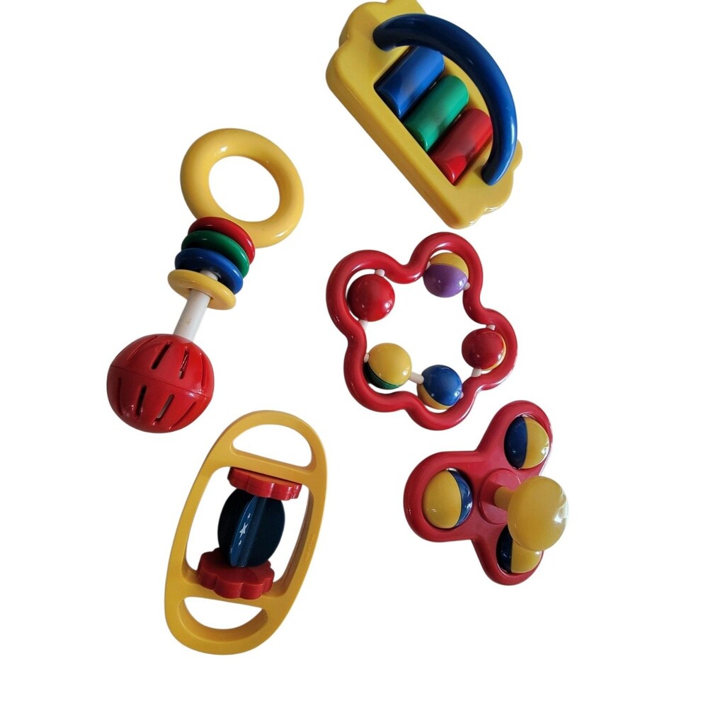 Lot of 5 Vintage Baby Toddler Toys Battat Primary Colors